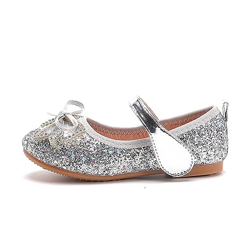 YYF Kleinkind Mädchen Sparkle Prinzessin Schuhe Mary Jane Ballerina Schuhe Cinderella Glitter Dress up Hochzeit Party Performance Blumenmädchen Ballett Flat für kleine Mädchen von YYF