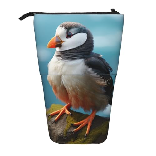 YYGGWL Federmäppchen mit niedlichem Vogelmotiv, Teleskop-Stifttasche, stehend, Pop-Up-Stiftehalter, Stiftetasche für Büro, Schwarz , Einheitsgröße, Münzfach von YYGGWL