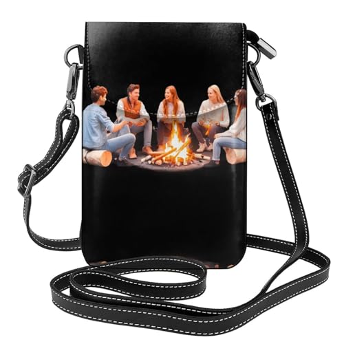 YYHHAOFA Bonfire kleine Leder-Umhängetasche für Damen, mit Party-Muster, wasserdicht und langlebig von YYHHAOFA