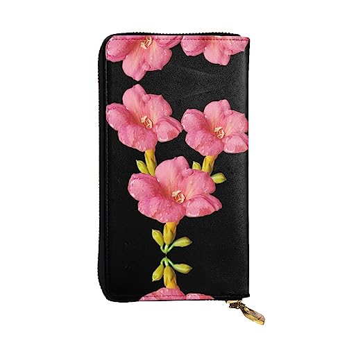 YYHHAOFA Campsis Grandiflora Prints Leder Lange Clutch Geldbörse - Bequem, leicht, wasserdicht, langlebig, 19 x 10,5 cm, Schwarz, Einheitsgröße von YYHHAOFA