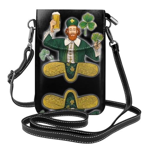 YYHHAOFA Celebrate St. Patrick's Day Kleine Leder-Umhängetasche für Damen, Flip-Handytasche, wasserdicht und langlebig von YYHHAOFA