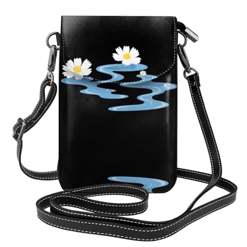 YYHHAOFA Drifting Small Flowers Pattern Small Leather Women'S Crossbody Flip Phone Bag, Waterproof And Durable von YYHHAOFA