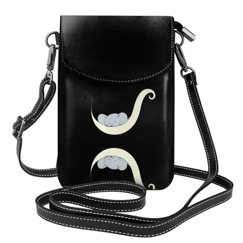 YYHHAOFA Elefant auf der Teekanne Muster Kleine Leder Damen Crossbody Flip Phone Tasche, wasserdicht und langlebig von YYHHAOFA
