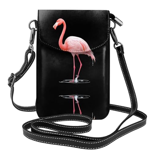 YYHHAOFA Flamingo Damen-Umhängetasche aus Leder, wasserdicht, robust und klein, mit Flamingo-Motiv von YYHHAOFA
