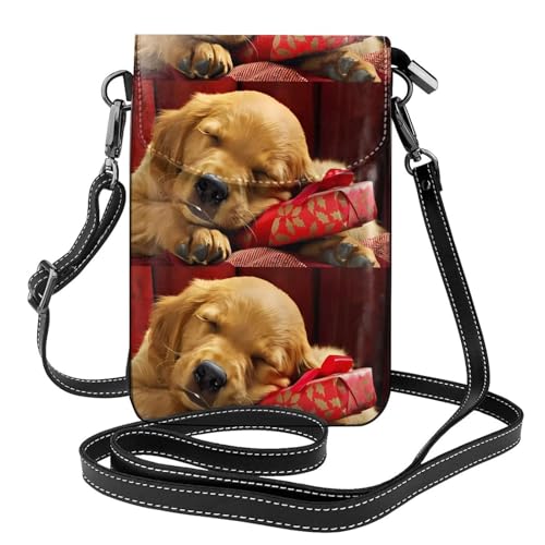 YYHHAOFA Kleine Handy-Geldbörse aus Leder, 19,3 x 12,4 cm, Weihnachtsmotiv für Spaziergänge, Camping, Einkaufen, Reisen und den Außenbereich von YYHHAOFA