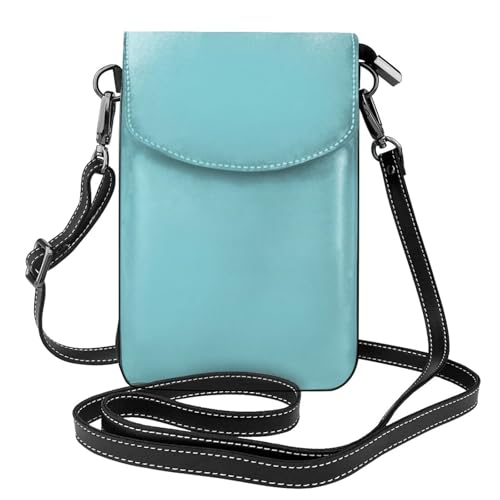 YYHHAOFA Kleine Handy-Geldbörse aus Leder, 19,3 x 12,4 cm, blaues Bild für Wandern, Camping, Einkaufen, Reisen und Outdoor von YYHHAOFA