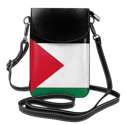 YYHHAOFA Kleine Leder-Umhängetasche für Damen, Motiv: Flagge des Staates Palästina, wasserdicht und langlebig von YYHHAOFA