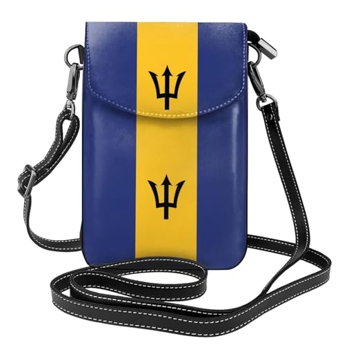 YYHHAOFA Kleine Leder-Umhängetasche für Damen, Motiv: Flagge von Barbados, wasserdicht und langlebig von YYHHAOFA