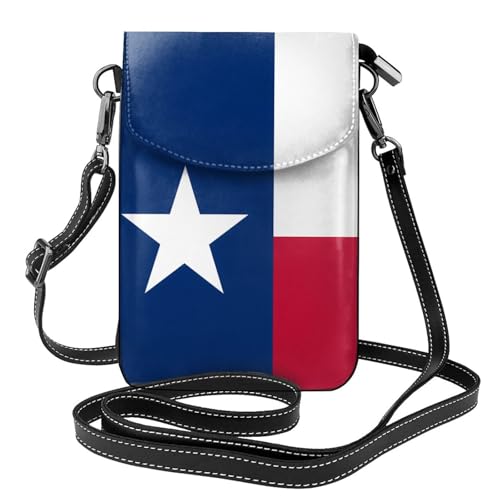 YYHHAOFA Kleine Leder-Umhängetasche für Damen, Motiv: Flagge von Texas, wasserdicht und langlebig von YYHHAOFA