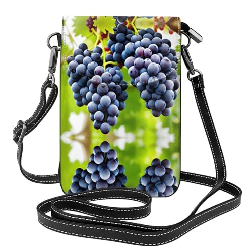YYHHAOFA Kleine Leder-Umhängetasche für Damen, Motiv: frische Trauben, wasserdicht und langlebig von YYHHAOFA