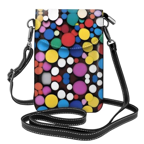 YYHHAOFA Kleine Leder-Umhängetasche für Damen, mit Farbfragment-Muster, wasserdicht und langlebig von YYHHAOFA