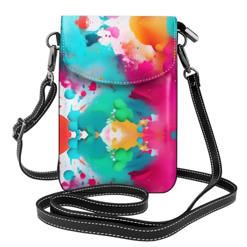 YYHHAOFA Kleine Leder-Umhängetasche für Damen, mit buntem Muster, wasserdicht und langlebig von YYHHAOFA