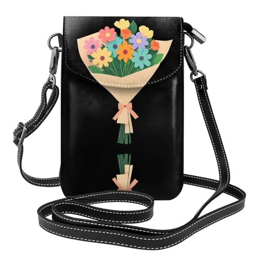 YYHHAOFA Kleine Leder-Umhängetasche für Damen, mit schönem Papiermuster, wasserdicht und langlebig von YYHHAOFA