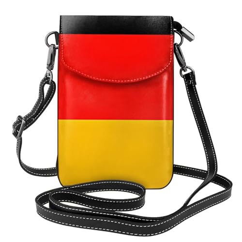 YYHHAOFA Kleine Leder-Umhängetasche mit Deutschland-Flaggenmuster, für Damen, wasserdicht und langlebig von YYHHAOFA