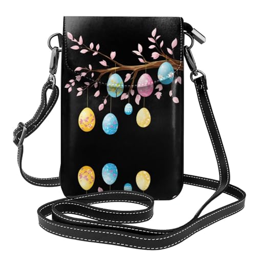 YYHHAOFA Kleine Umhängetasche aus Leder, Motiv: Ostereier auf einem Ast, wasserdicht, langlebig von YYHHAOFA