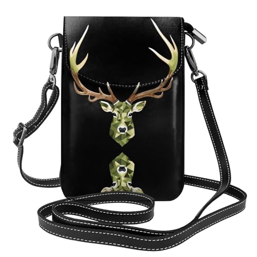 YYHHAOFA Kleine Umhängetasche aus Leder mit Camouflage-Geweih-Muster, für Damen, wasserdicht und langlebig von YYHHAOFA