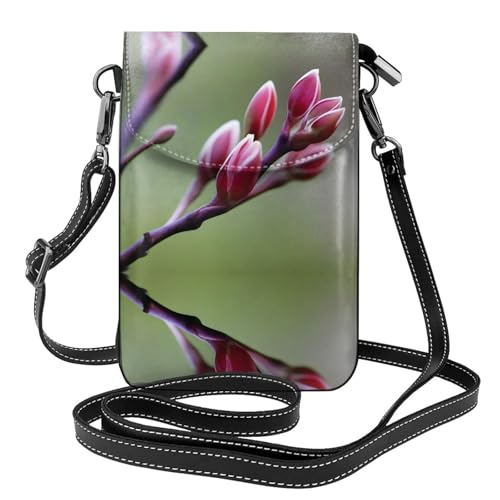 YYHHAOFA Kleine Umhängetasche aus Leder mit Federknospen-Muster, wasserdicht und langlebig von YYHHAOFA