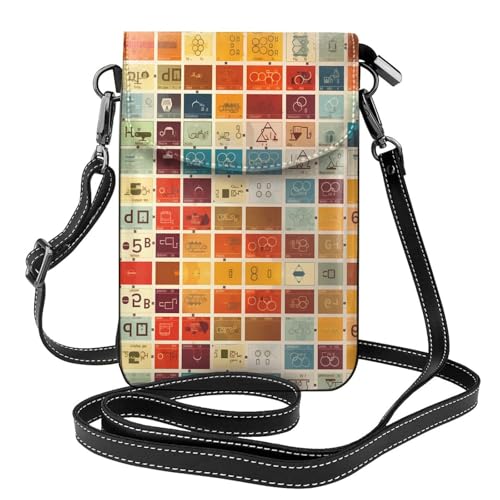 YYHHAOFA Kleine Umhängetasche aus Leder mit Periodensystem der Elemente, wasserdicht und langlebig von YYHHAOFA