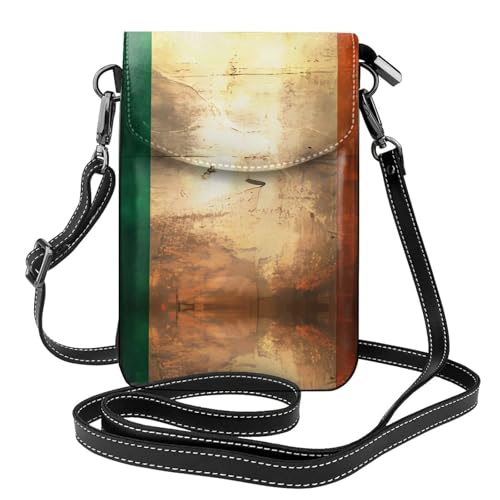 YYHHAOFA Kleine Umhängetasche aus Leder mit irischem Flaggenmuster, für Damen, wasserdicht und langlebig von YYHHAOFA