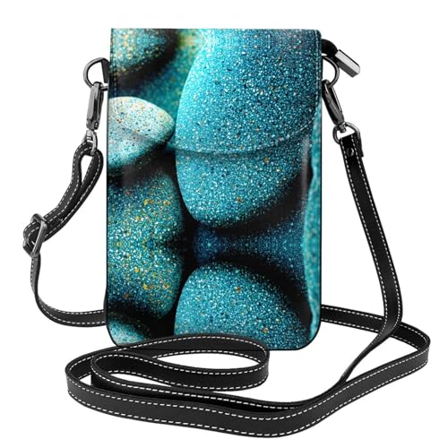 YYHHAOFA Kleine Umhängetasche aus Leder mit strukturiertem Rocks-Muster, wasserdicht und langlebig von YYHHAOFA