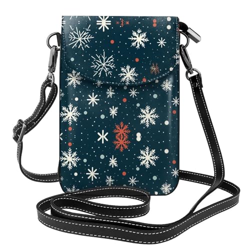 YYHHAOFA Kleine Umhängetasche für Damen, Motiv: Frohe Weihnachten, Leder, wasserdicht und langlebig von YYHHAOFA