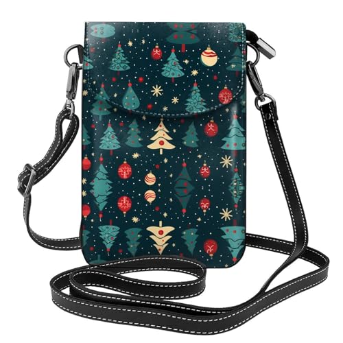 YYHHAOFA Kleine Umhängetasche für Damen, Motiv: Merry Christmas Day, Leder, wasserdicht, langlebig von YYHHAOFA