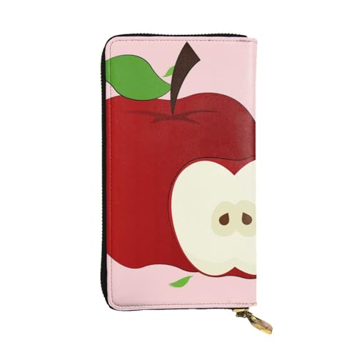 YYHHAOFA Lange Clutch-Geldbörse aus Leder mit Cartoon-Aufdruck in Rot mit Früchten: bequem, leicht, wasserdicht, langlebig, 19 x 10,5 cm, Schwarz, Einheitsgröße von YYHHAOFA