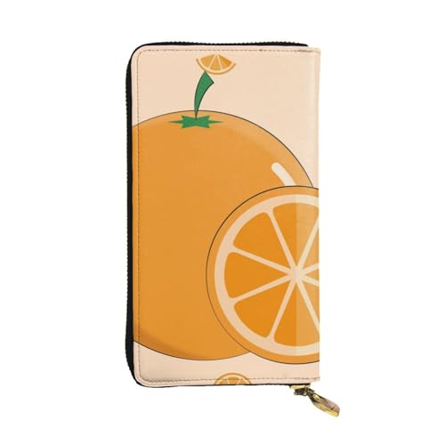 YYHHAOFA Lange Clutch-Geldbörse aus Leder mit Cartoon-Motiv in frischem Orange: bequem, leicht, modisch, langlebig, 19 x 10,5 cm, Schwarz , Einheitsgröße von YYHHAOFA