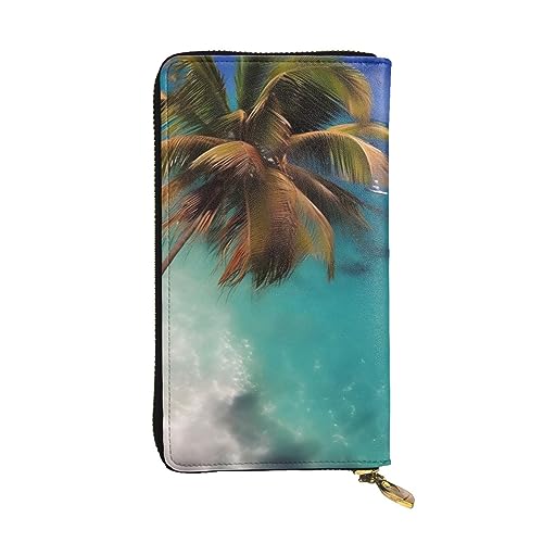 YYHHAOFA Lange Clutch-Geldbörse aus Leder mit Karibik-Inseln: bequem, leicht, wasserdicht, langlebig, 19 x 10,5 cm, Schwarz, Einheitsgröße, Schwarz , Einheitsgröße von YYHHAOFA