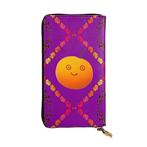 YYHHAOFA Lange Clutch-Geldbörse aus Leder mit Smiley-Aufdruck: bequem, leicht, wasserdicht, langlebig, 19 x 10,5 cm, Schwarz, Einheitsgröße von YYHHAOFA