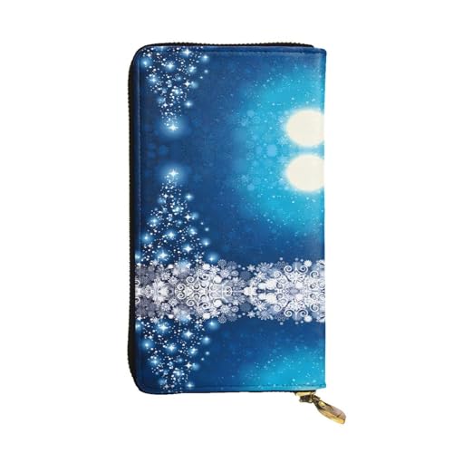 YYHHAOFA Lange Clutch-Geldbörse aus Leder mit Weihnachtsschneeflocken-Aufdruck: bequem, leicht, wasserdicht, langlebig, 19 x 10,5 cm, Schwarz, Einheitsgröße von YYHHAOFA