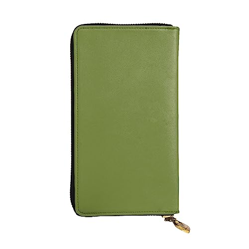 YYHHAOFA Lange Clutch-Geldbörse aus solidem Leder mit dunkelgrünem Muster, bequem, leicht, modisch, langlebig, 19 x 10,5 cm, Schwarz , Einheitsgröße von YYHHAOFA