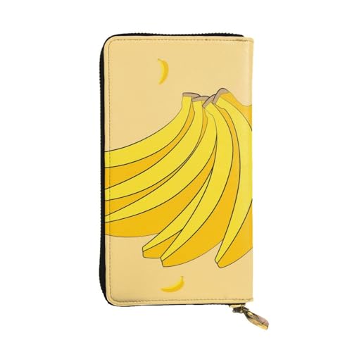 YYHHAOFA Lange Clutch aus Leder mit Cartoon-Banananen-Druck: bequem, leicht, wasserdicht, langlebig, 19 x 10,5 cm, Schwarz, Einheitsgröße, Schwarz , Einheitsgröße von YYHHAOFA