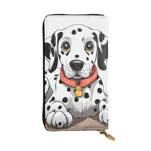 YYHHAOFA Lange Clutch aus Leder mit Cartoon-Dalmatiner-Aufdruck: bequem, leicht, wasserdicht, langlebig, 19 x 10,5 cm, Schwarz, Einheitsgröße, Schwarz , Einheitsgröße von YYHHAOFA