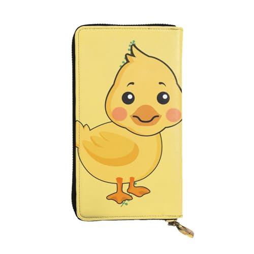 YYHHAOFA Lange Clutch aus Leder mit Cartoon-Enten-Aufdruck: bequem, leicht, wasserdicht, langlebig, 19 x 10,5 cm, Schwarz, Einheitsgröße von YYHHAOFA