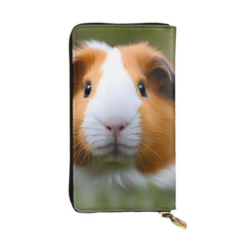 YYHHAOFA Lange Clutch aus Leder mit Meerschweinchen-Prägung: bequem, leicht, wasserdicht, langlebig, 19 x 10,5 cm, Schwarz, Einheitsgröße, Schwarz , Einheitsgröße von YYHHAOFA