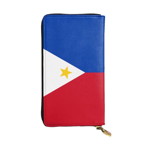 YYHHAOFA Lange Clutch aus Leder mit Philippinen-Flagge: bequem, leicht, wasserdicht, langlebig, 19 x 10,5 cm, Schwarz, Einheitsgröße, Schwarz , Einheitsgröße von YYHHAOFA