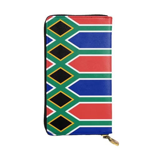 YYHHAOFA Lange Clutch aus Leder mit Südafrika-Flagge: bequem, leicht, wasserdicht, langlebig, 19 x 10,5 cm, Schwarz, Einheitsgröße, Schwarz , Einheitsgröße von YYHHAOFA
