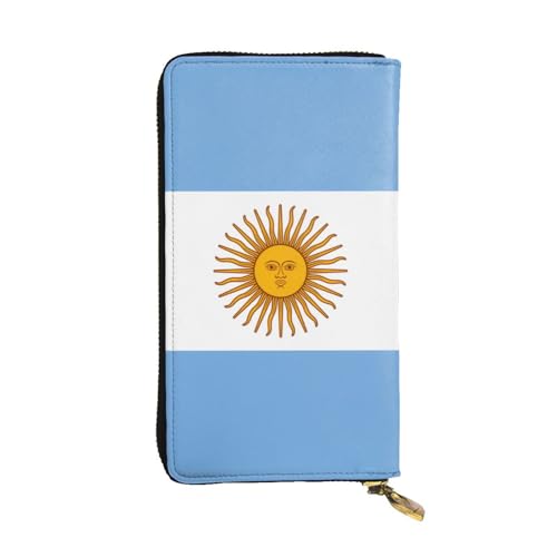 YYHHAOFA Lange Clutch aus Leder mit argentinischer Flagge: bequem, leicht, wasserdicht, langlebig, 19 x 10,5 cm, Schwarz, Einheitsgröße, Schwarz , Einheitsgröße von YYHHAOFA