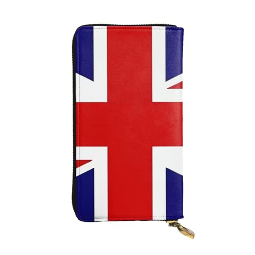 YYHHAOFA Lange Clutch aus Leder mit britischer Flagge: bequem, leicht, wasserdicht, langlebig, 19 x 10,5 cm, Schwarz, Einheitsgröße, Schwarz , Einheitsgröße von YYHHAOFA