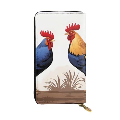 YYHHAOFA Lange Clutch aus Leder mit französischem Hahn-Aufdruck: bequem, leicht, wasserdicht, langlebig, 19 x 10,5 cm, Schwarz, Einheitsgröße, Schwarz , Einheitsgröße von YYHHAOFA