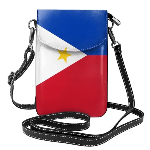 YYHHAOFA Philippinische Flaggenmuster, kleine Leder-Umhängetasche, Flip-Handytasche, wasserdicht und langlebig von YYHHAOFA