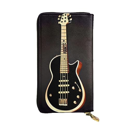 YYHHAOFA Schwarze Clutch aus Leder mit Gitarren-Aufdruck: bequem, leicht, modisch, langlebig, 19 x 10,5 cm, Schwarz , Einheitsgröße von YYHHAOFA