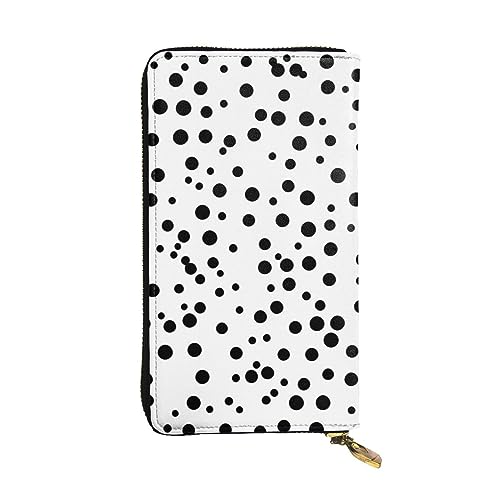 YYHHAOFA Schwarze und weiße Clutch aus Leder mit Punktemuster: bequem, leicht, wasserdicht, langlebig, 19 x 10,5 cm, Schwarz, Einheitsgröße, Schwarz , Einheitsgröße von YYHHAOFA