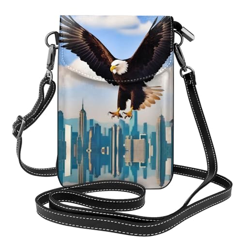 YYHHAOFA The Eagle With Wings Pattern Small Leather Women'S Crossbody Flip Phone Bag, Waterproof And Durable von YYHHAOFA