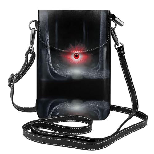 YYHHAOFA The Eye Of Terror In The Forest Pattern Kleine Leder Damen Crossbody Flip Phone Bag Wasserdicht Und Langlebig von YYHHAOFA