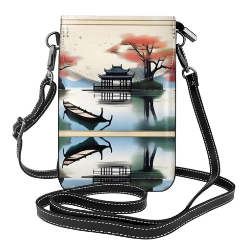 YYHHAOFA The Four Seasons Of Pattern Kleine Leder-Umhängetasche für Damen, Flip-Handytasche, wasserdicht und langlebig von YYHHAOFA