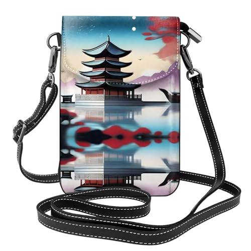 YYHHAOFA The Pearl Of The Ori Kleine Leder-Umhängetasche für Damen, Flip-Handytasche, wasserdicht und langlebig von YYHHAOFA