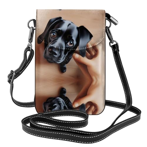 YYHHAOFA Umhängetasche für Damen, Motiv: französischer Hund, Welpen, Handmuster, klein, Leder, wasserdicht und langlebig von YYHHAOFA