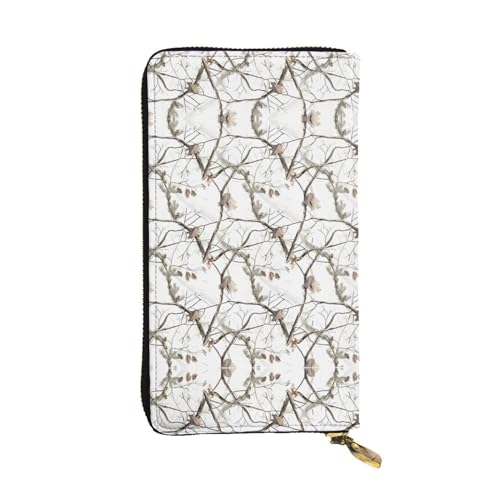 YYHHAOFA White Tree Clutch aus Leder, lang, Camouflage-Aufdruck: bequem, leicht, modisch, langlebig, 19 x 10,5 cm, Schwarz , Einheitsgröße von YYHHAOFA